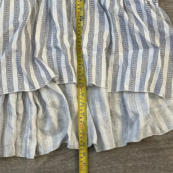 Heidi Klein Women’s Sardinia Frill Belted Midi Dress Linen Size Small Blue White - Picture 10 of 12